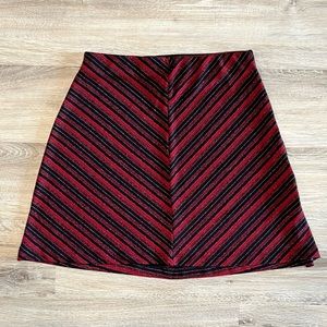 Vintage Y2K 90s glitter black and red stripe mini skirt
